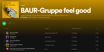 Die "BAUR-Gruppe feel good" Playlist