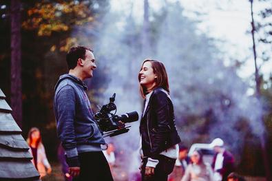 Das Videoteam Simon und Eva beim Dreh unseres Azubi-Videos 2020